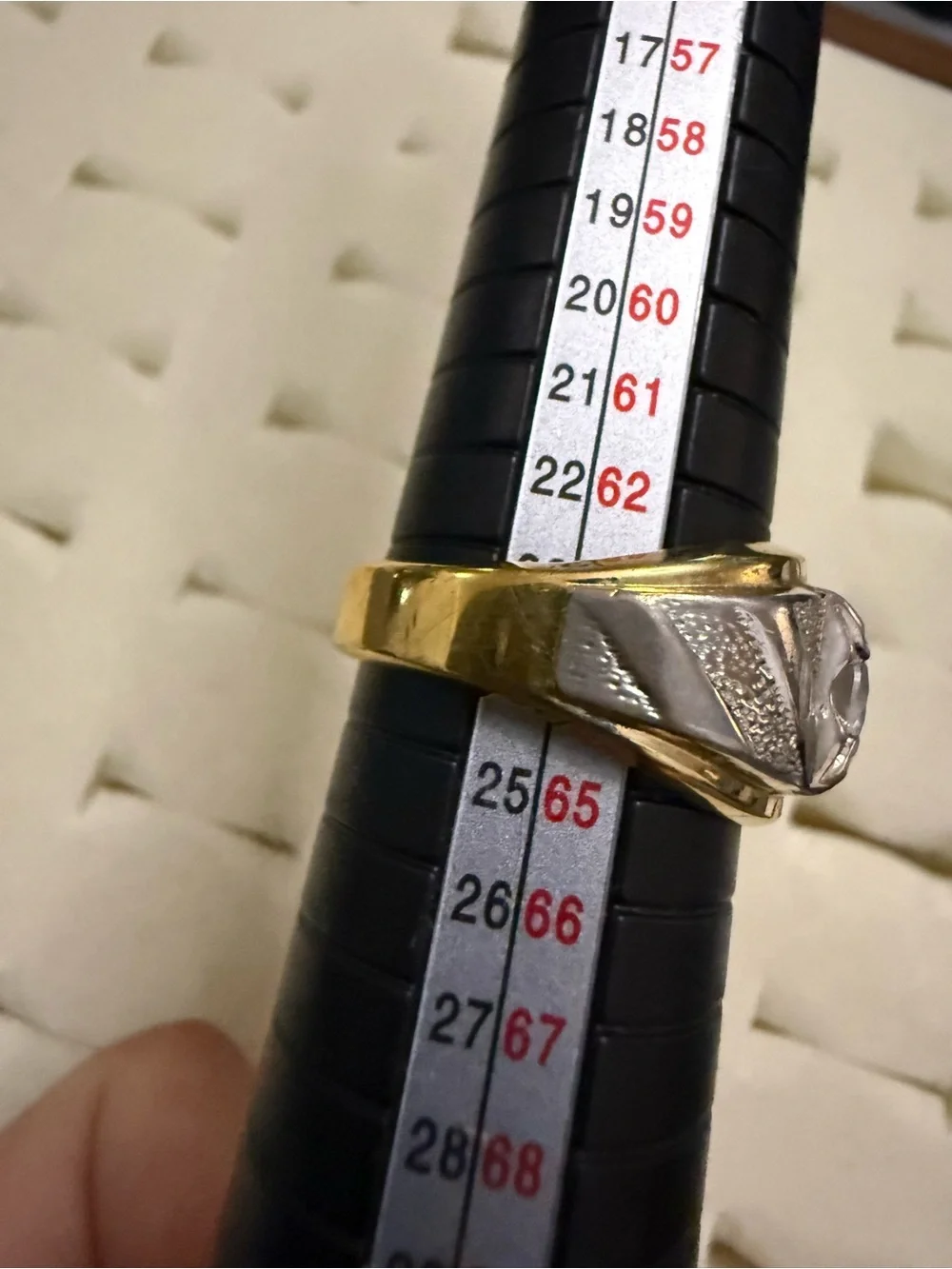 Men’s 14KTH GE Gold and Silver-Tone men’s Statement Ring Clear Center Stone 10.5